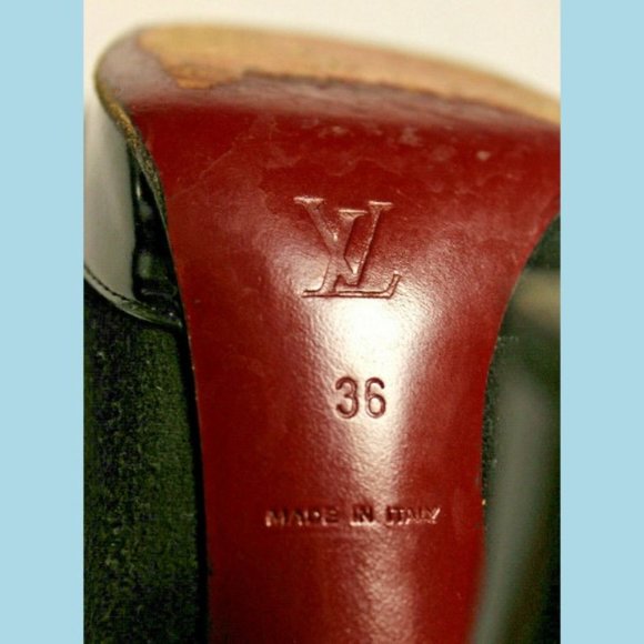 Louis Vuitton Womens Shoes Heels 36 Pumps Bow Black Italy Party Dinner Wedding - Picture 10 of 10